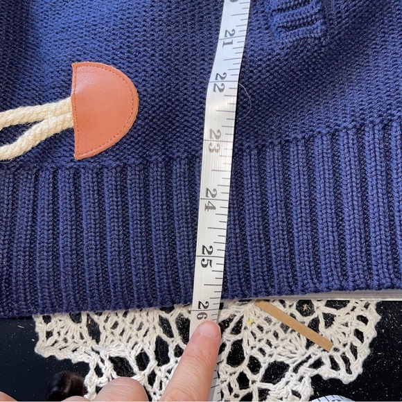 VTG Lauren by Ralph Lauren XL cardigan with pockets, navy blue, high collar, - Picture 7 of 10